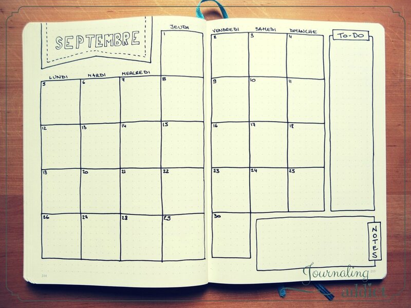 bullet-journal-page-mensuelle-monthly-layout-spread-8