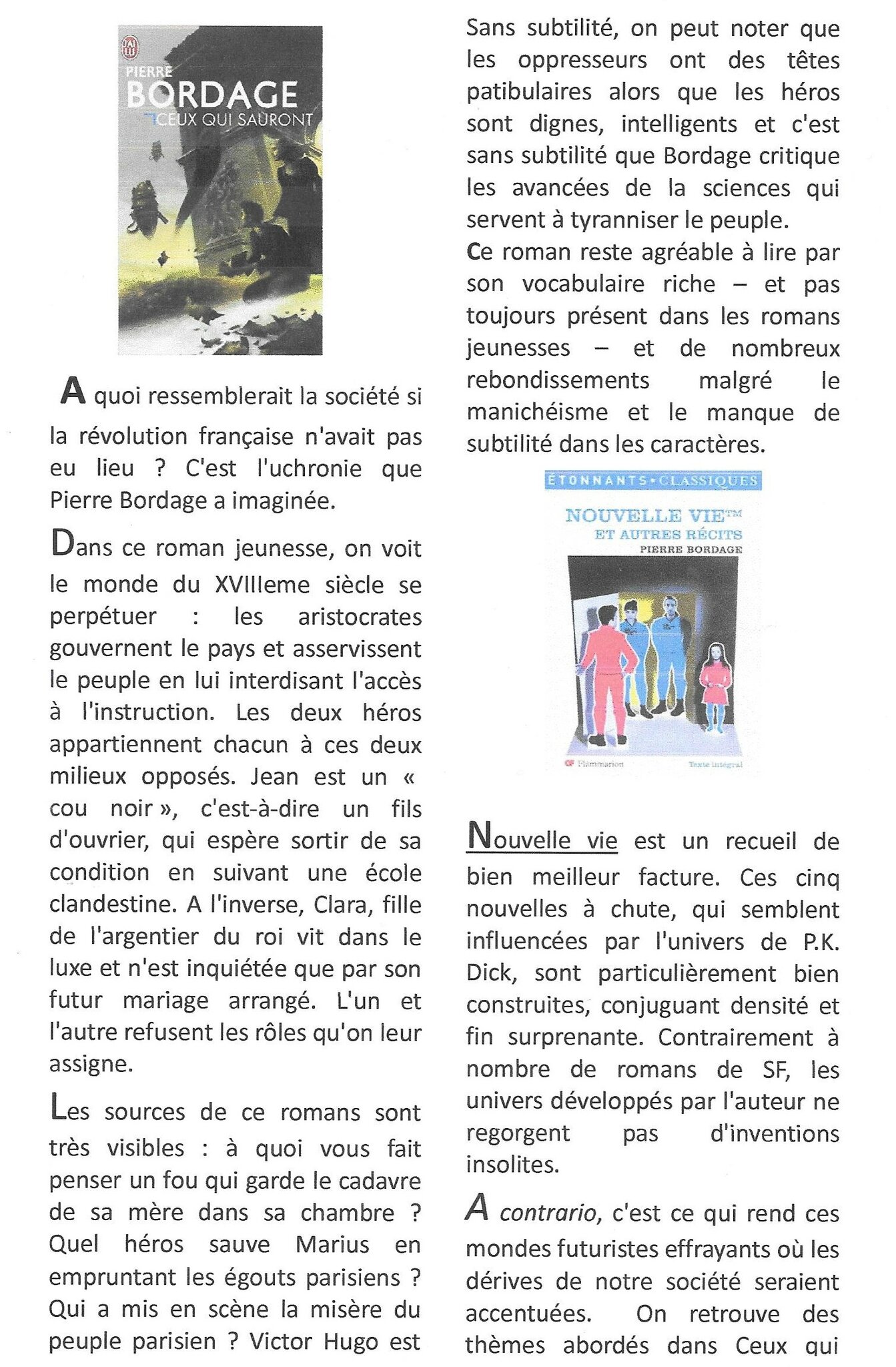 Pierre Bordage Ceux Qui Sauront Nouvelle Vie Issn 2607 0006 1001 Classiques