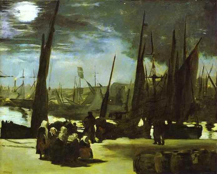 Manet, Clair de lune sur le port de Boulogne