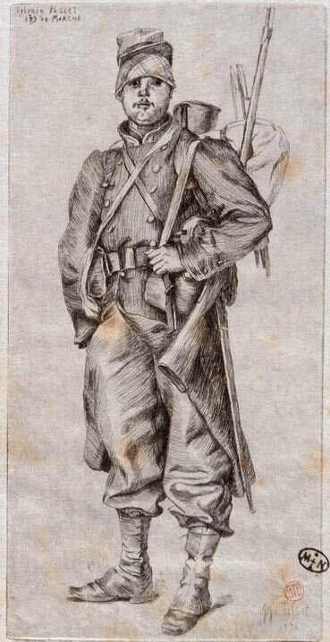 Tissot (James), Portrait de Sylvain Perier du 139e régiment (1870), souvenir du siège de Paris