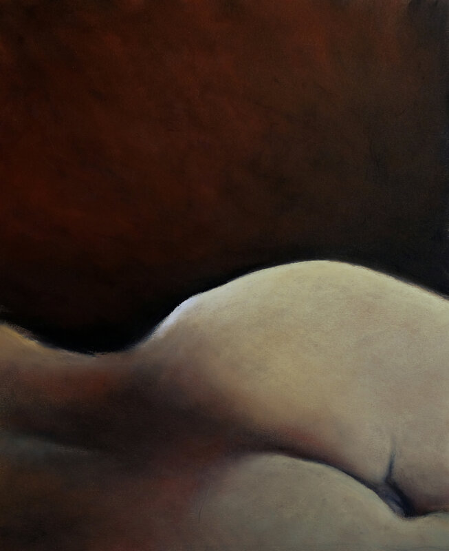 Red sleep, fev 2018, pastel à l'huile, 32 x 38 cm