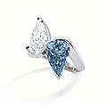 Platinum, fancy vivid blue diamond and diamond “toi et moi” ring, olivier reza