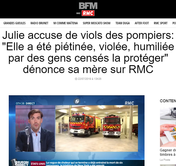 2019-08-04 12_34_14-Julie accuse de viols des pompiers_ « Elle a été piétinée, violée, humiliée par