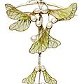 An art nouveau enamel and pearl pendent necklace, by henri vever