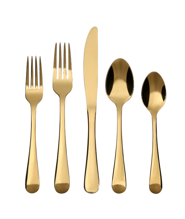 gold-flatware-set-silverware-shiny