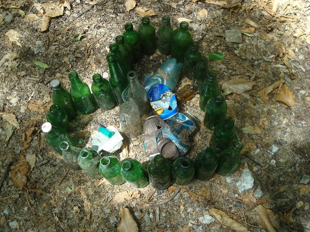 Coeur déchets canettes en verre et métal- j-aime la nature
