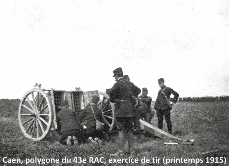 Caen, polygone du 43e RAC exercice de tir (1915)