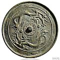 A bronze dragon mirror, korea, koryo dynasty, 13th ct