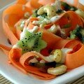 Passatonvoizin #19 (1) : salade de patate douce et carotte aux deux fruits, sauce cajou-curry, sans blé, sans lait
