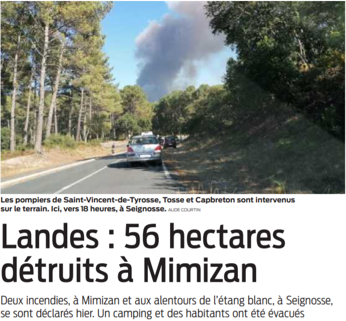 2021 08 29 SO Landes 56 hectares détruits à Mimizan