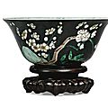 A famille noire bowl. qing dynasty, kangxi period