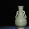 A longquan celadon pear-shaped vase, yuan-ming dynasty, 14th century
