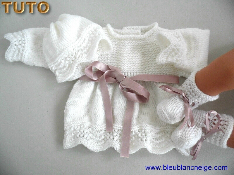 Tuto Tricot Bebe Ensemble Fille Brassiere Bonnet Chaussons Tuto Tricot Bebe