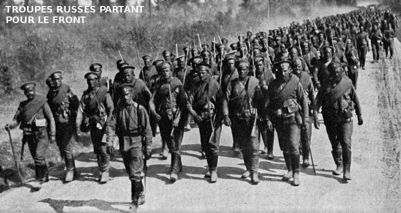 1917-troupes russes partant pour le front