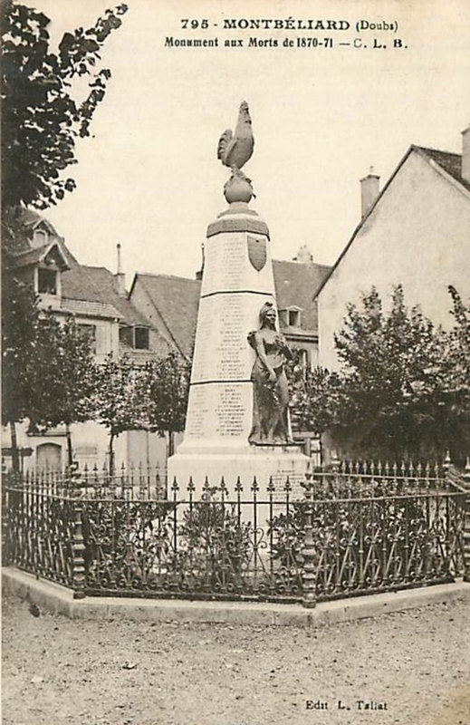 CPA Montbéliard Monument 1870