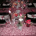 Table noël bordeaux argent