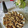 ailerons de poulet aux champignons et risotto de pâtes