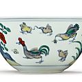 A doucai 'chicken' cup, qing dynasty, 18th century