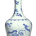 A blue and white 'floral' vase, ming dynasty, chongzhen period (1627-1644)