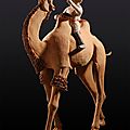 Terracotta bactrian camel, china, tang dynasty (618-907)