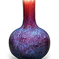 A flambé-glazed bottle vase, qing dynasty, late 18th-early 19th century