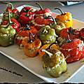 Minis poivrons et petites tomates farcies au chèvre 