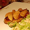 Foie gras de canard poêlé avec pommes caramélisées au vin de glace, sans gluten et sans lactose!