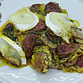 Omelette au figatelli, champignons et Corsica