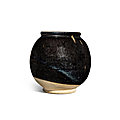 A black-glazed ovoid jar, Yuan-Ming dynasty