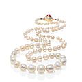 Collier perles fines, rubis et diamants