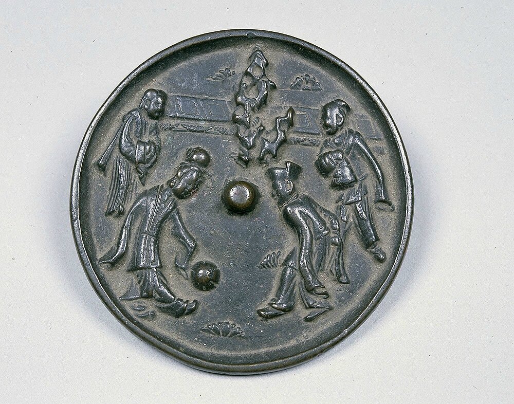 Bronze Mirror with Design of Football Playing