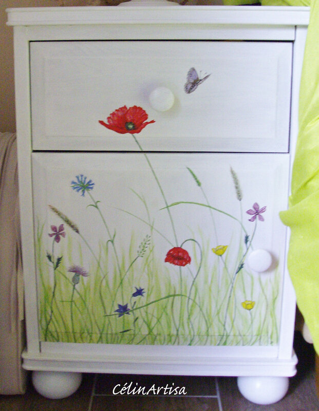 Chevet "Fleurs des champs & insectes"
