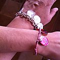 Bracelet personnalisé sur chaîne plaqué argent pour Catherine et bracelet de Communion pour sa fille