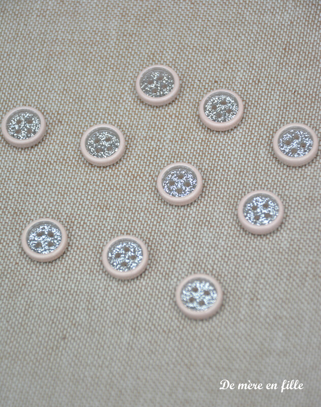 bouton rose pailleté PM