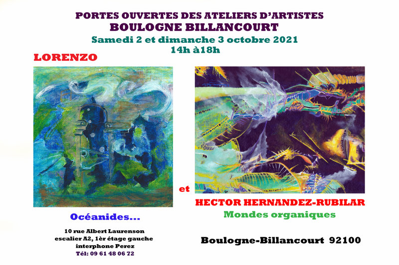 Exposition - Portes Ouvertes Ateliers d'Artistes de Boulogne Billancourt - 2 et 3 octobre 2021
