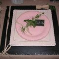 Table jute, raphia, rose