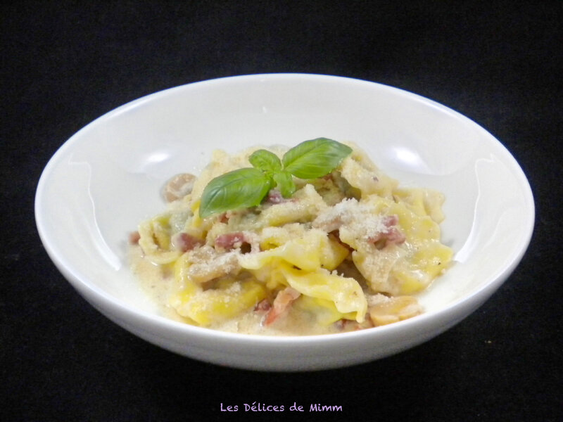 Tortellini aux lardons et champignons 4