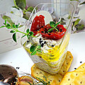 Crème de sardines à l'huile d'olive avec des graines de nigelles et des tomates cerises