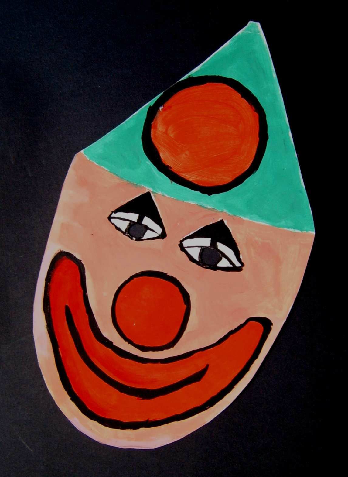 Masque clown sourire pour les enfants peinture gouache