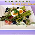 Salade de légumes printaniers et son oeuf mollet