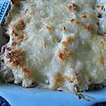 Gratin de chou-fleur aux lardons § au fromage de chèvre
