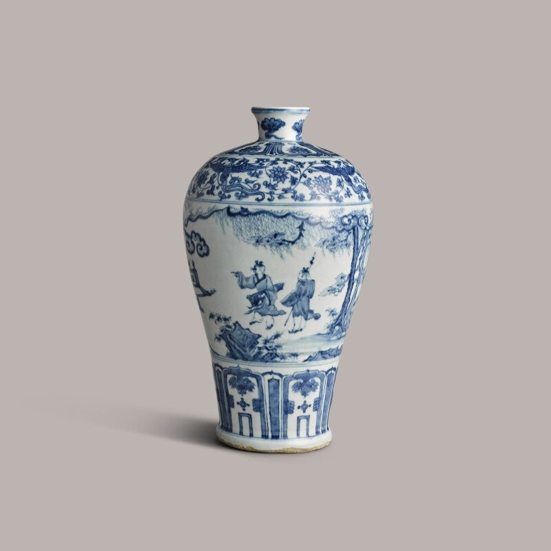 blue and white 'figural' meiping, Ming Dynasty (1368-1644)