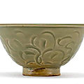 A carved yaozhou celadon bowl, northern song dynasty (960-1127)