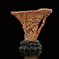 A finely carved rhinoceros horn 'Ode to the Red Cliff' libation cup, Ming dynasty, 17th century