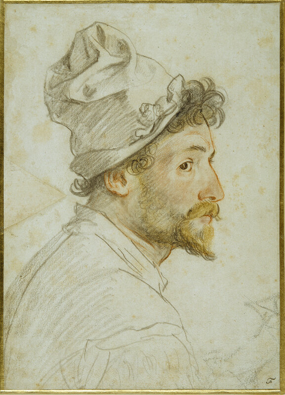 Federico Zuccaro, Head and shoulders of a bearded man wearing a cap, possibly a self-portrait, 16th–17th Century website