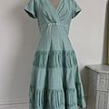 1950/ rétro années 50 : robe en coton vert menthol taille 36 38