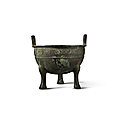 An important archaic bronze ritual food vessel (ding), western zhou dynasty, probably king xuan period (c. 827- c. 782 bc)