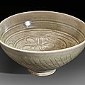 A celadon carved bowl, china, yuan-ming dynasty, 13th-15th century