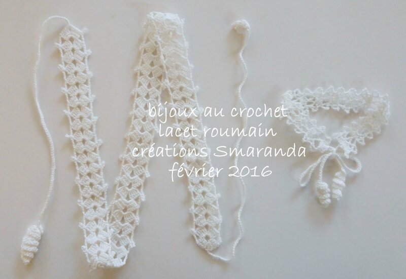 Bijoux au crochet, lacet roumain création Smaranda