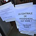 Mulhouse des salariés de fessenheim manifestent devant le siège du ps68